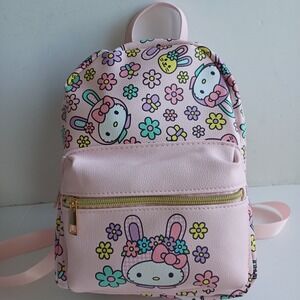Sanrio Hello Kitty Mini Backpack Bunny Floral Print Faux Leather Kawaii Bioworld